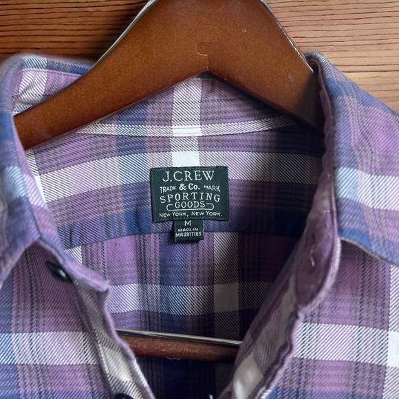 J. Crew Sporting Goods All Cotton Flannel Shirt Madras Print EUC Medium - Picture 3 of 3